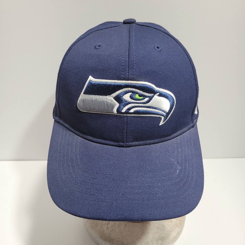 Seattle Seahawks Football Hat Cap Mens Bridgestone Golf Navy Canvas Hook & Loop
